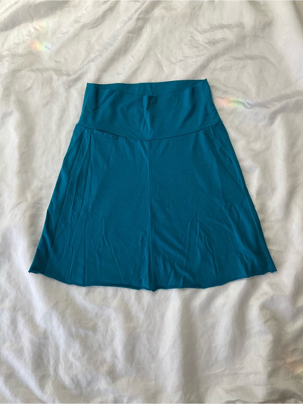 Icebreaker Teal A-Line Skirt with Fold-Over Waistband - Picture 5 of 7